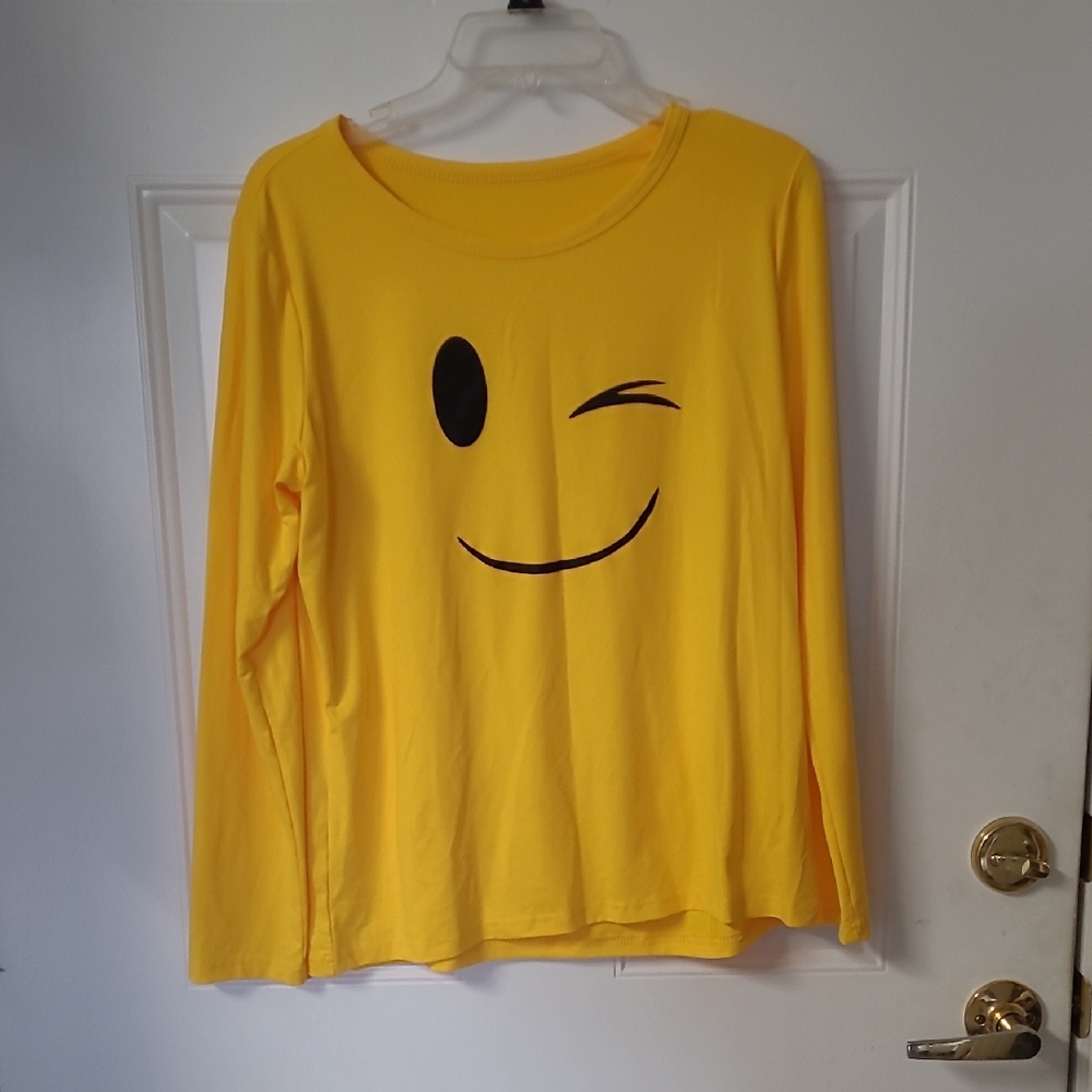 Yellow Smiley Face Long Sleeve Shirt